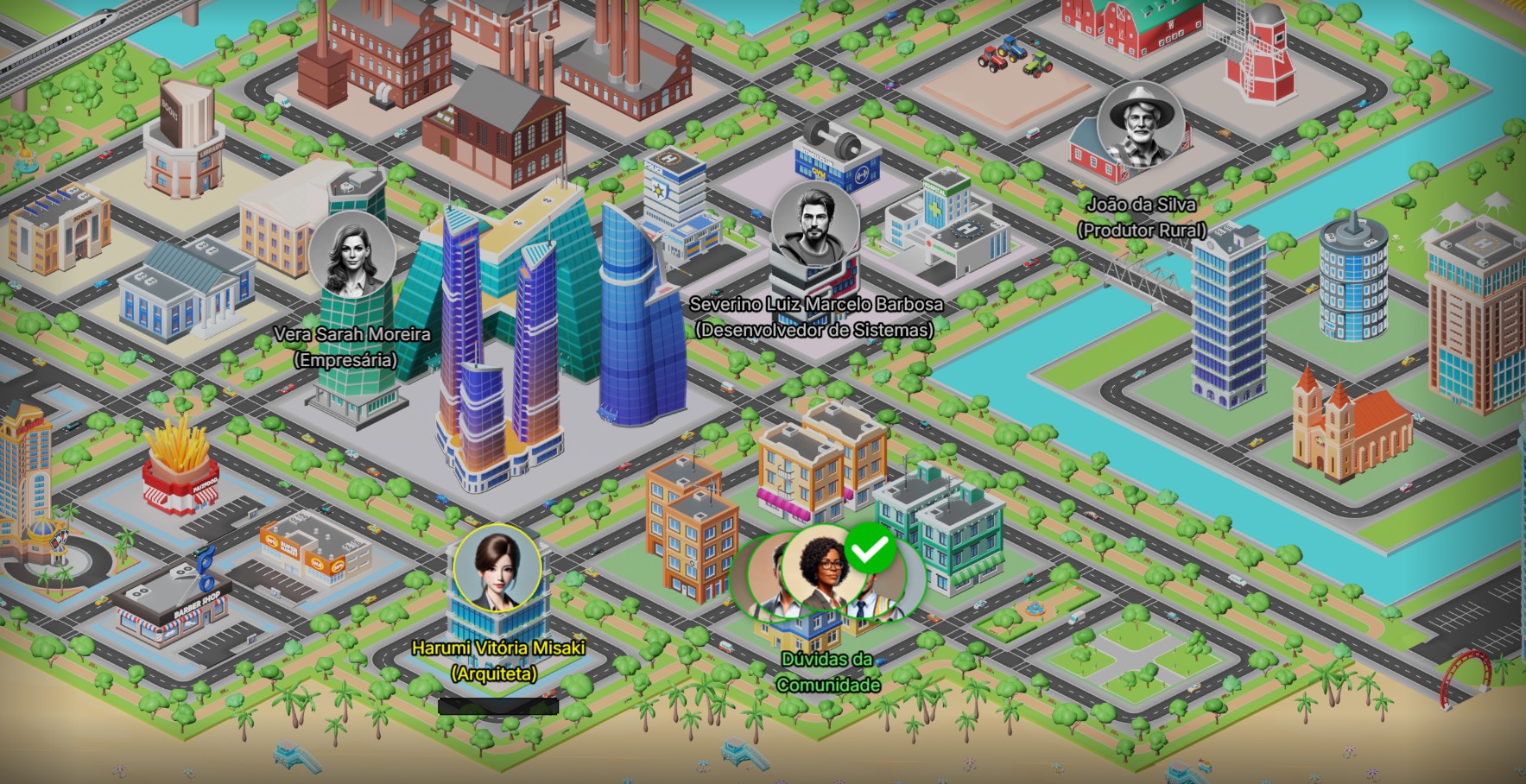Mapa do jogo educacional de contabilidade Jogo do Contador
